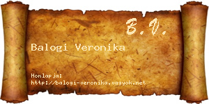 Balogi Veronika névjegykártya
